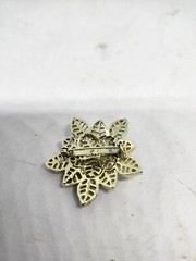 DQ Adornments Dressage Stock Tie Pin Equestrian Gold Tone Blue Green Rhinestones