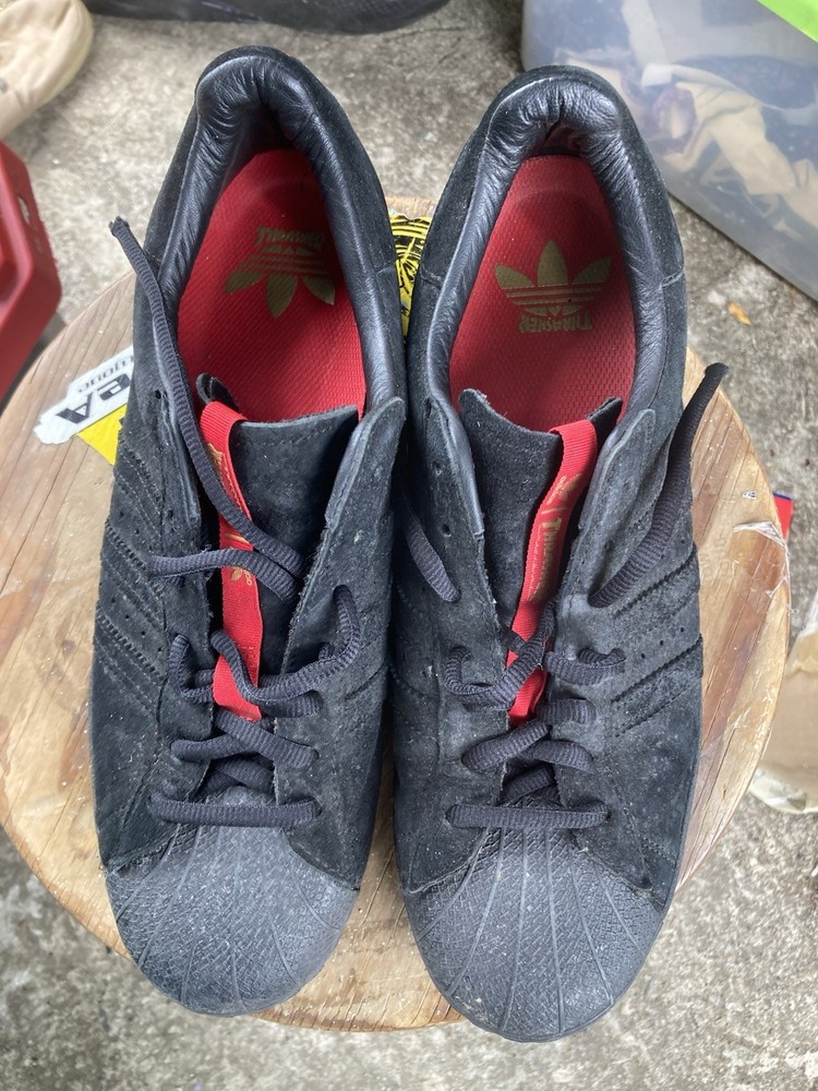 Adidas Thrasher Skateboarding Shoes Color Black/red Size 11