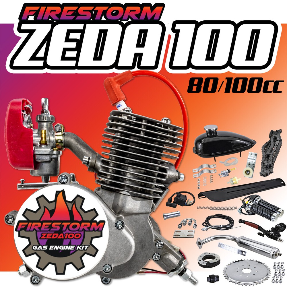 New Zeda 100 Complete 50mm Bore 2 Stroke Bicycle Engine Kit – 80cc/100cc – Fires