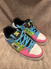 DC Multicolor Blue Pink Green White Athletic Skateboarding Shoes