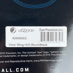 NEW Dye I4/I5 Wing Visor – Black/Black