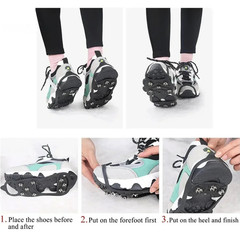 1 Pair 8-Teeth Ice Gripper Anti Slip Shoe Crampons Snow Cleats – NEW