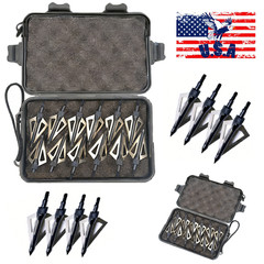 12pcs Ultra-Sharp Arrow Broadheads Bag Tips Hunting Reliable Archery Accessories