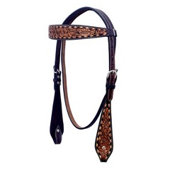 Western Headstall and Breast Collar Set HILASON Tooled Leather Horse Bridle Tack
