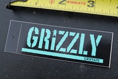 Grizzly Griptape Clothing Tag Teal Black Bear Z31A Vintage Skateboarding STICKER