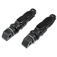 1 Pair Motorcycle Foot Pegs Aluminum Alloy Motorbike Footrests Pedals Black