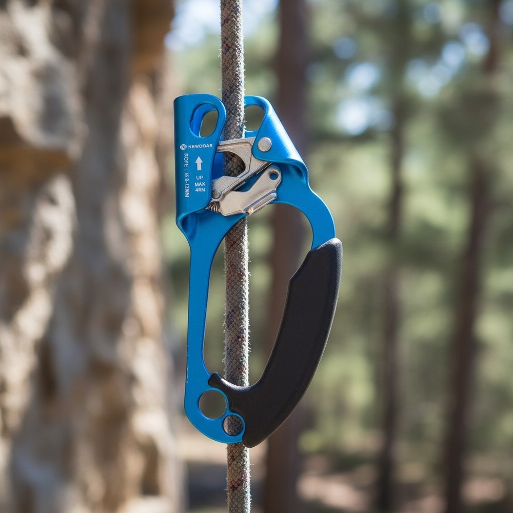 UIAA & Certified Lightweight Hand Ascender for 8~13MM Rope – Right Hand Blue