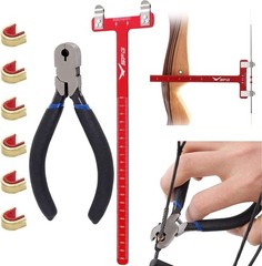 Archery Bow Square Nocking Point Pliers Kit T-Shape Ruler String Tuning Tool Set