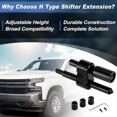 Adjustable H Type Shift Knob Extension, Aluminum Alloy Car Gear Shift Knob