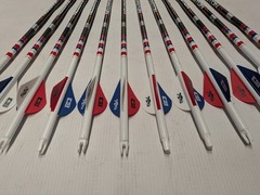USA! 12- Easton 6.5mm 340 Classic Carbon Arrows Custom Dip/Crest & Blazer Vanes