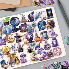 30Pcs Random PET Transparent Mystical Witchy Fantasy Magical Witchcraft Stickers