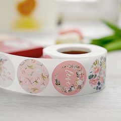 500 Assorted Round Floral Self Adhesive Baby Shower STICKERS DIY Crafts Labels