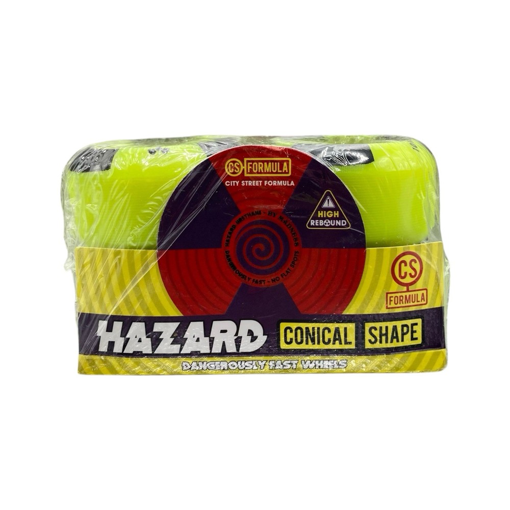 Hazard CS Formula 101A 51mm Safety Yellow Skateboard Wheels New 10176009