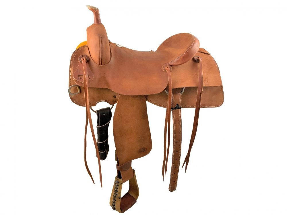 Hard Seat Ranch Cutting Saddle Allover Rough Out Warranty Full QH Bars 16″ NEW