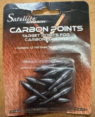 Satellite Archery Carbon Points (Pack of 12) 100 Grain Target Points 19/64″