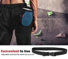 Climbing Chalk Bag, No Leak Drawstring Chalk Bag with Adjustable Belt, Carabi…