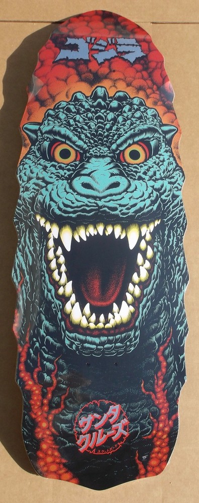 SANTA CRUZ X GODZILLA «GODZILLA DESTROYER» SHAPED SKATEBOARD DECK RARE