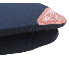 Horse SADDLE PAD Western Contoured Wool Felt Moisture Wicking Saddle Pad Black