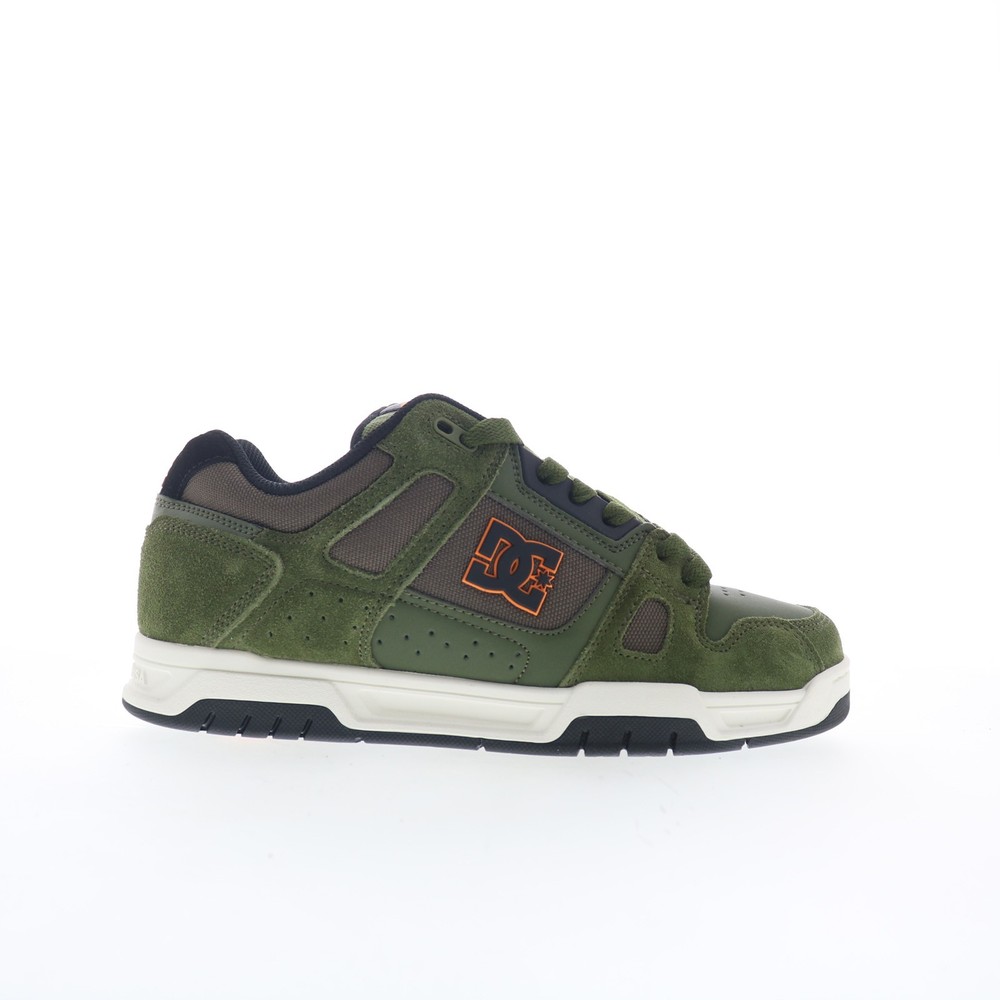 DC Stag DC01813310-OLV Mens Green Suede Skate Inspired Sneakers Shoes