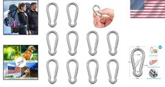 Multi-Purpose Stainless Steel Carabiners – 1.57 Inch Clips for Hiking & Camping