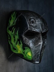 Custom Airsoft Mask Helmet Full Face BB Gun Halloween Costume Cosplay Fire A28