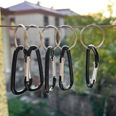 30PCS Aluminum Carabiner Clips, 2″ D Shape Spring Snap Hooks Carabiner with 30PC