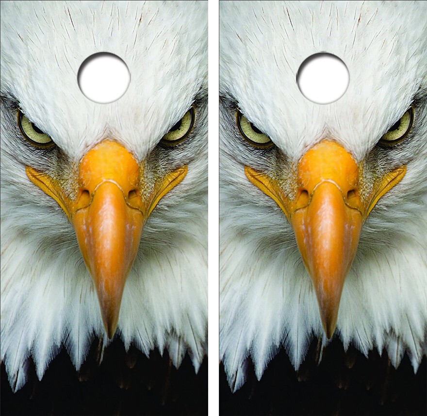 Bald Eagle Cornhole Board Wrap LAMINATED Wrap Decal Vinyl Sticker #4161