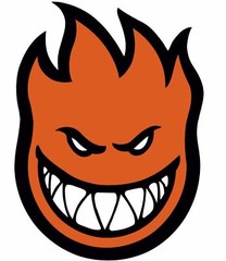 GIANT Spitfire Skateboard Big Head Sticker – ORANGE – 25 x 18 inches