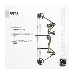 Bear Archery Limitless RTH 265 FPS Compound Bow (God’s Country)