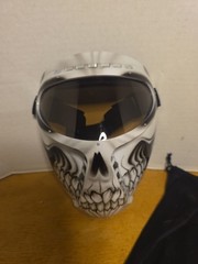 Black And White Skull Airsoft Paintball Mask with Carry Bag Adjustable