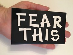 Fear This Black and white 3″x5″ rectangular glossy sticker