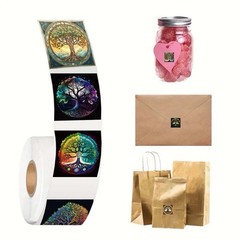 40Pcs Random Aesthetic Tree of Life Adhesive Label Stickers