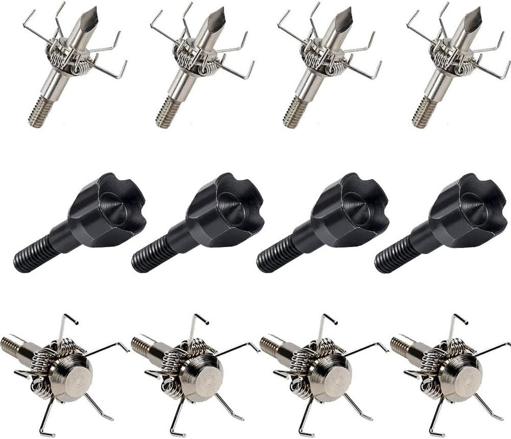 KURUGEILI 12PK 100 Grain Small Game Broadheads Judo Points & Hammer Mixed Set…