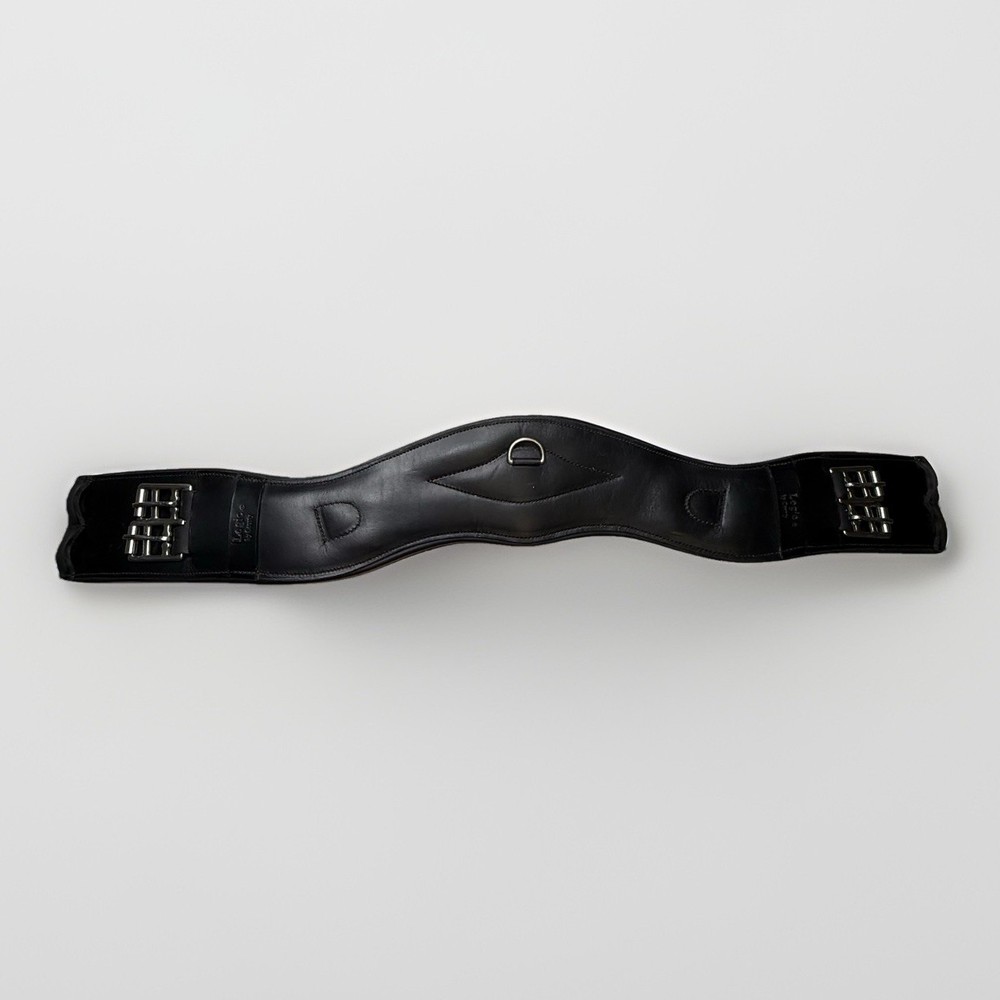 LOGIC BY COUNTY Padded Black Leather Dressage Girth 28″ EXCELLENT Condition