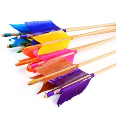 6/12PC 32″ Wooden Arrows 4″ Feathers Flu-Flu Traditional Longbow Archery Hunting