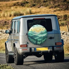 Spare Tire Cover Mountain Landscape with Green Trees Wheel Covers Weatherproo…