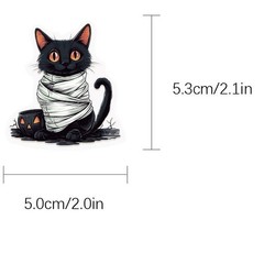 30Pcs Random Gothic Dark Kitty Black Cat PET Transparent Halloween Sticker