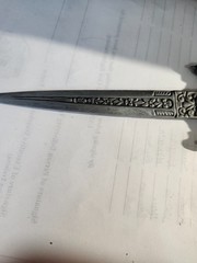 Ornate Medieval Dagger Letter Opener Pewter Gothic Eagle Crossguard
