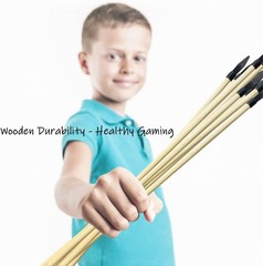 20 Pcs Wooden Arrows Soft Rubber Tips, 17 Inch Handmade Wooden Toy Arrow for