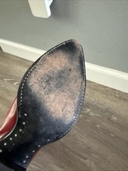Vintage Tony Lama Women’s Red Leather Western Cowboy Boots, US Size 8B