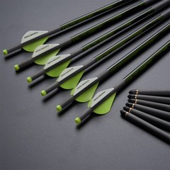6PK 20in. Carbon Crossbow Bolts.006 Straightness with 2in. Vane Half Moon Nocks