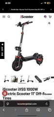 iScooter 1000W Electric Scooter 65KM Range 11″ Off-Road Folding E-Scooter 28Mph