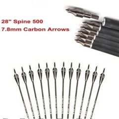 12Pcs 28″/30″ Carbon Archery Arrows Shaft Spine 500 with Removable Tips Target