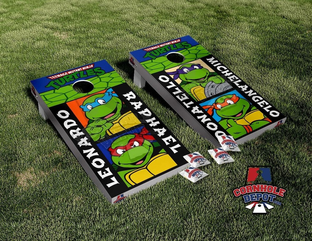 Teenage Ninja Turtles Cornhole Board Vinyl Wrap Skins Laminated Sticker Set