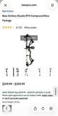 Bear Archery Royal Compound Bow Camo 50# RH 28-30.5in Aluminum Composite