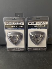 Muzzy Trocar Crossbow 100gr 3-Blade Fixed Broadheads Hunting Archery- 2 Pack NEW