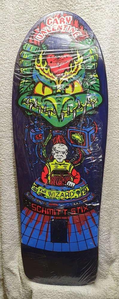 NOS 1989 SCHMITT STIX GARY VALENTINE THE WIZARD EVIL GENIUS SKATEBOARD DECK