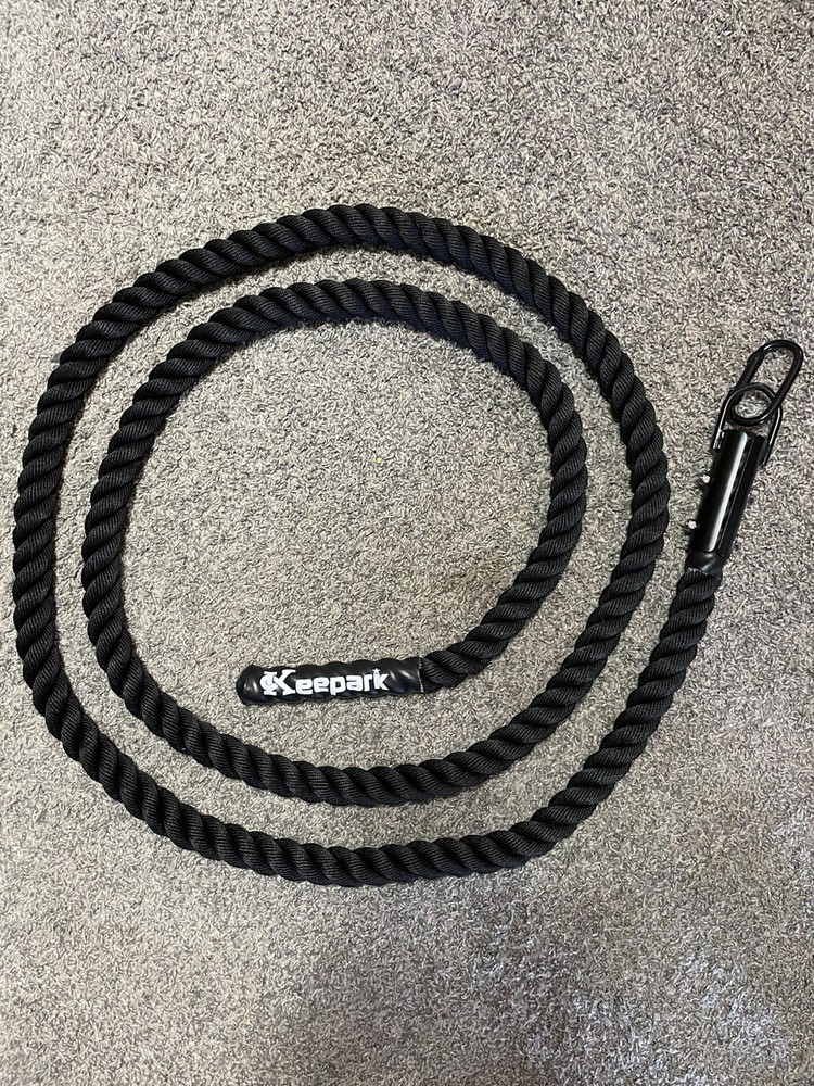 Gym Climbing Rope with Metal Clasp Ceiling Link. 25’ X1.5”
