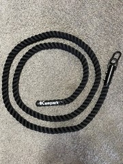 Gym Climbing Rope with Metal Clasp Ceiling Link. 25’ X1.5”