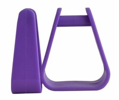 Purple Showman Molded Plastic Pony Stirrups 2″ Neck 4.25″ Wide Inside & 2″ Tread
